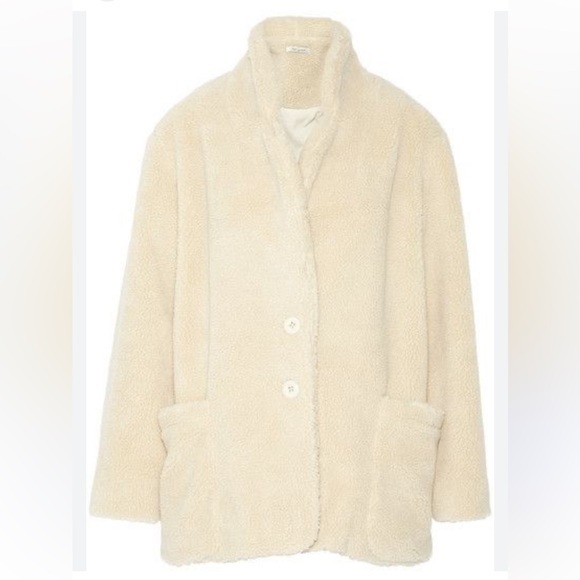 Mes Demoiselles Paris Prosper Faux Shearling coat ecru - Picture 1 of 10